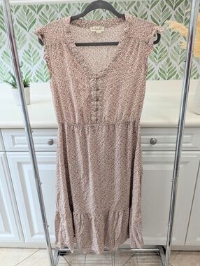 Indigo Rose Floral Midi Dress Prairie Medium Western Tiny Flowers